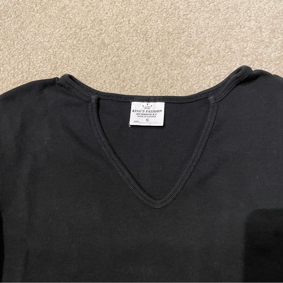 Vintage Black T-Shirt 90's Crop Cap Sleeve Size Small XS Mini - Picture 2 of 4